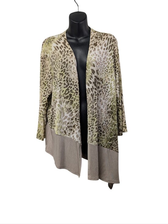 Travelers by Chico's Sweaters - Travelers by Chico's Animal Print Open Front Cardigan Size 3 XL High-low Hem